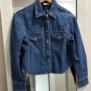 NWT Gap cropped denim shirt